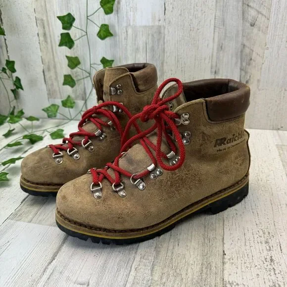 Bottes D'alpinisme Raichle Homme Taille 14 - Cuir, Semelle Vibram, Cheville Haute - Occasion Très Bon état